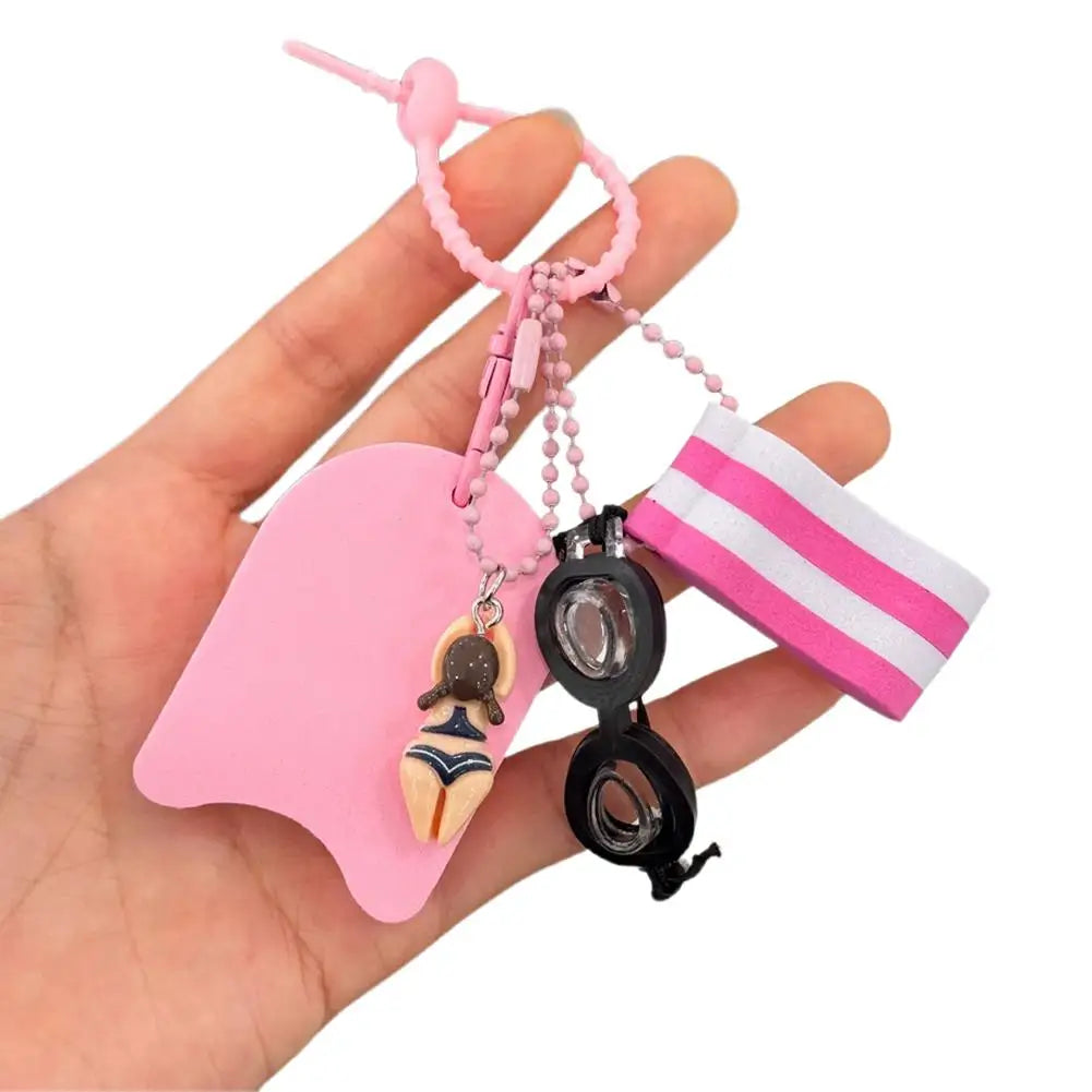 Cartoon Swimming Keychain Summer Pool