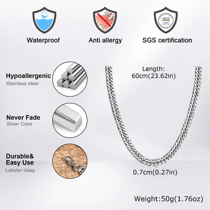 High Stainless Round Cuban Chain Daily