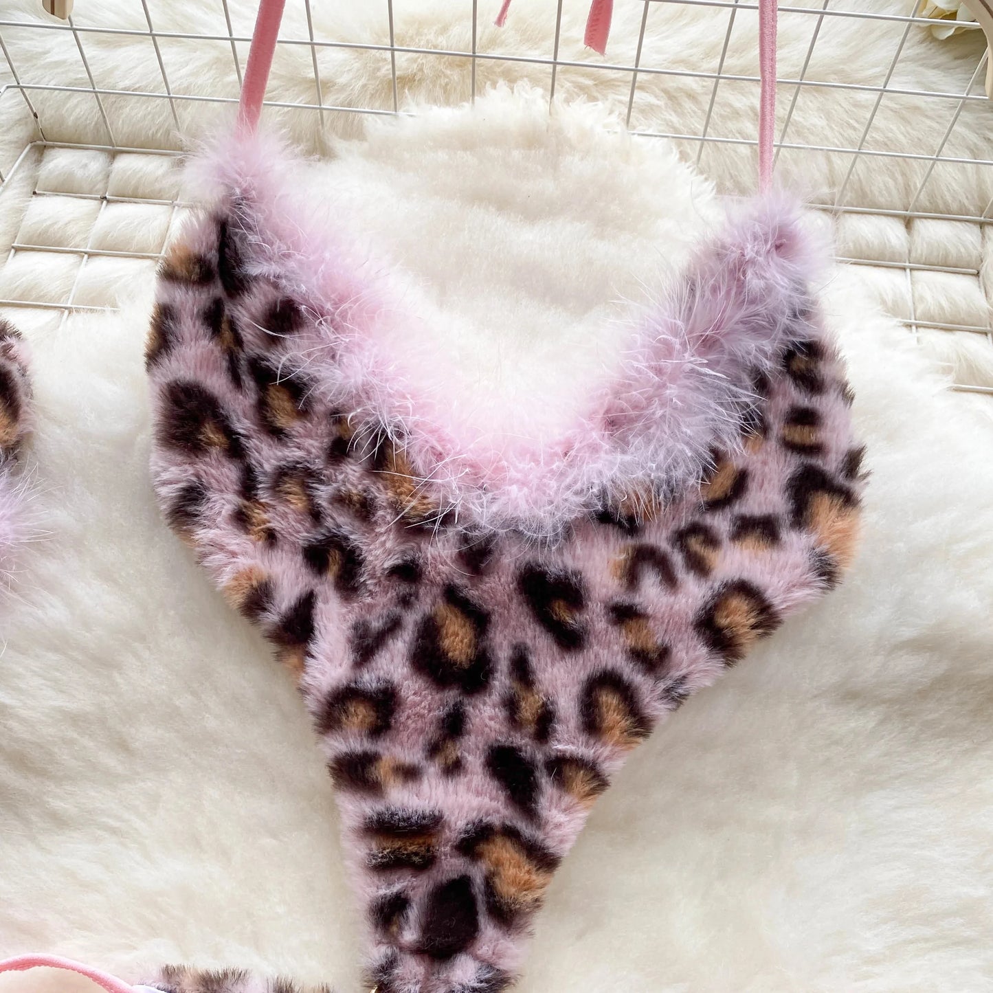 Leopard Print Velour Bodysuits