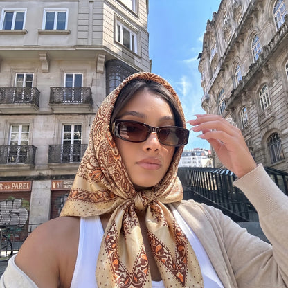 90cm Square Scarf Satin Silk