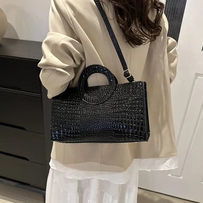 Crocodile Print Green Satchel