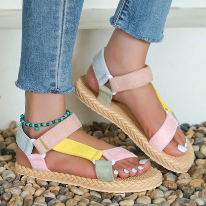 Hook & Loop Low Platform Sandals