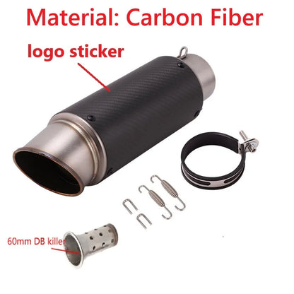 Universal 51/60mm Carbon Fiber Exhaust Muffler DB Killer