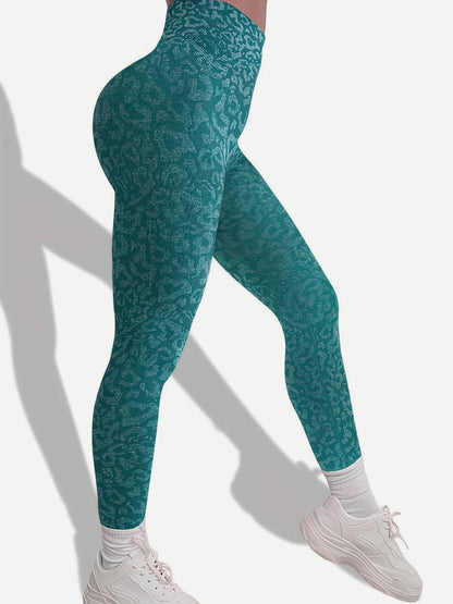 Leopard Print Wide-Belt Leggings