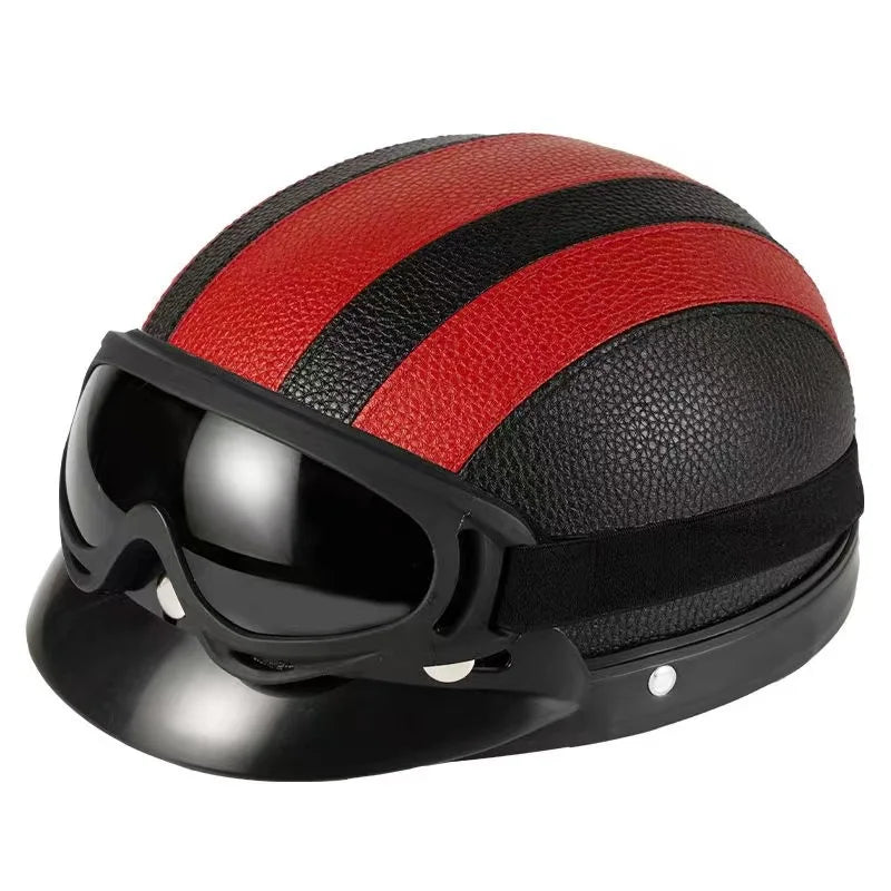 Vintage Leather Half Helmet