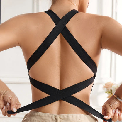 Cross-Back Wireless Push-Up Bra
