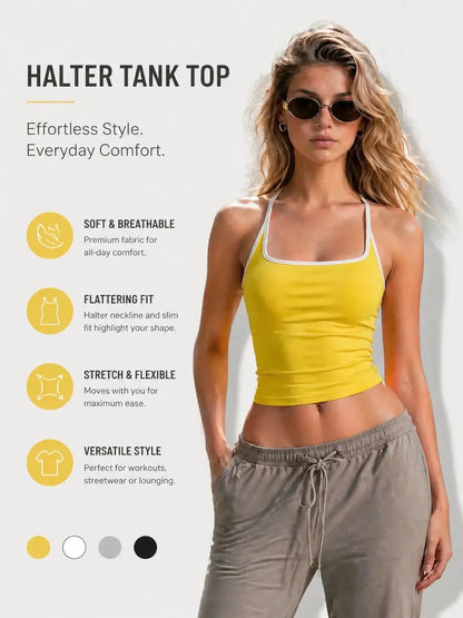 Thin-Strap Backless Yoga Tank