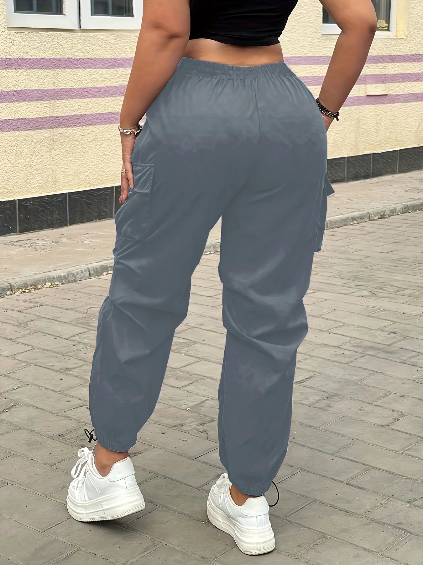 Drawstring Side-Pocket Cargo Joggers