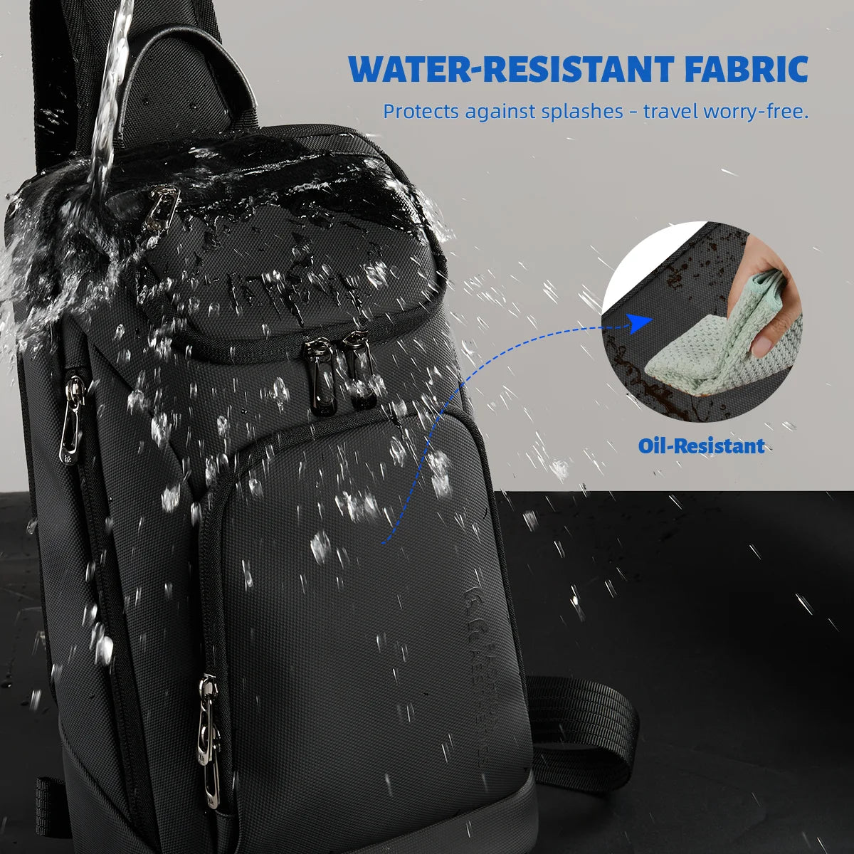 Water-Repellent Oxford Chest Bag