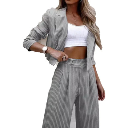 Striped 2-Piece Office Lady Suit