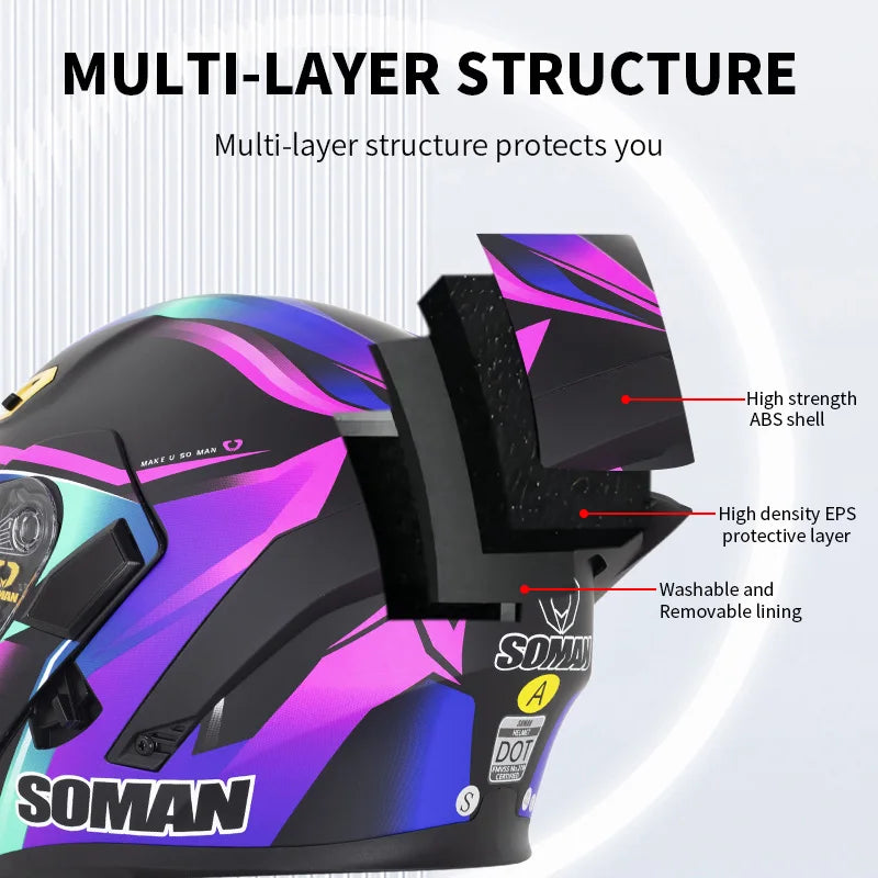 Vintage Retro Dual-Lens Modular Helmet