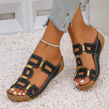 Roman Wedge Sandals