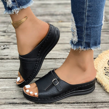 Feather Wedge Sandals
