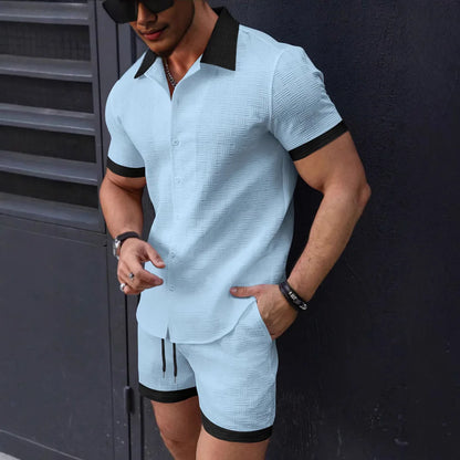 Cotton Linen Jacquard Shirt Set