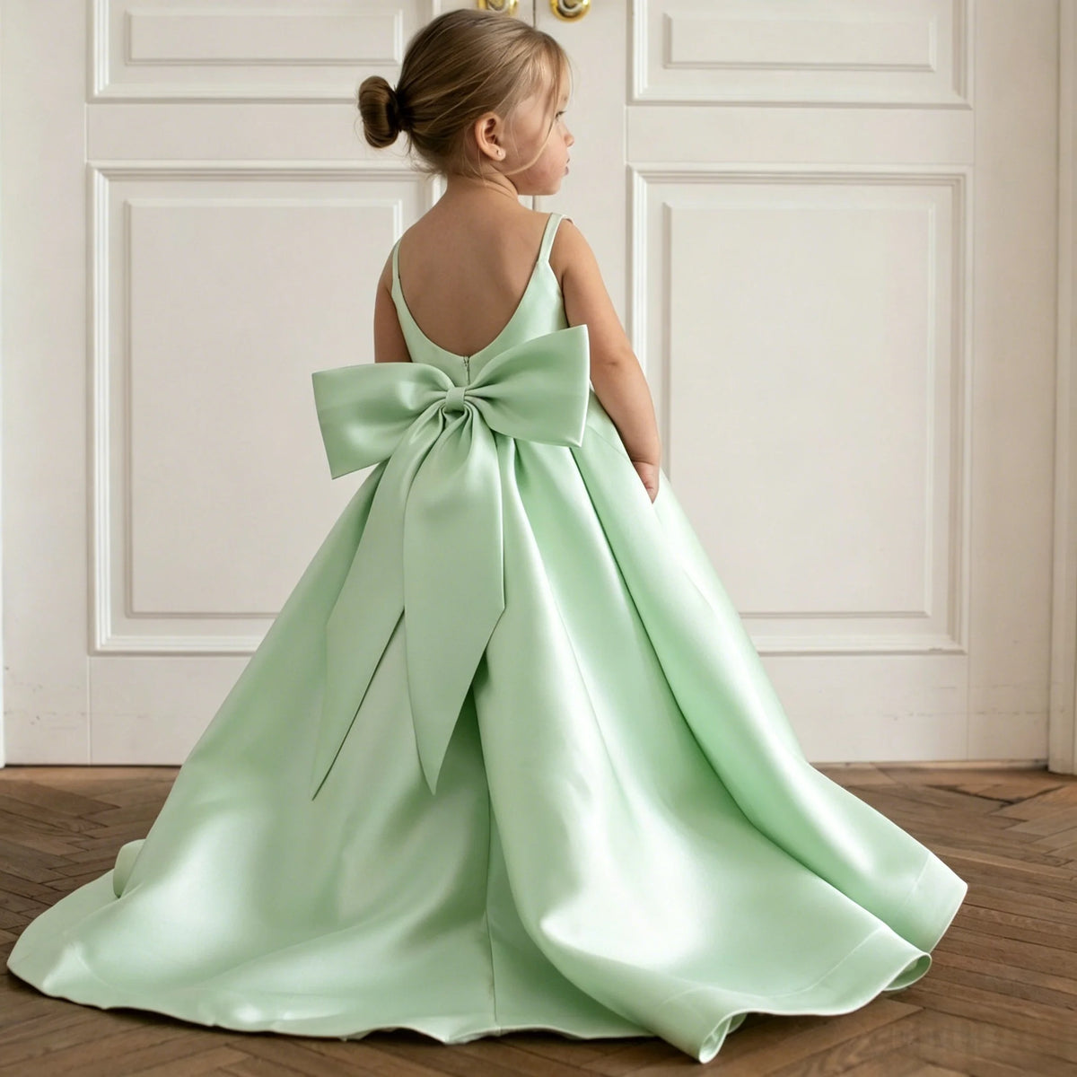 Satin A-Line Flower Girl Dress