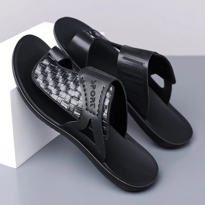 Summer Simple Leather Slippers