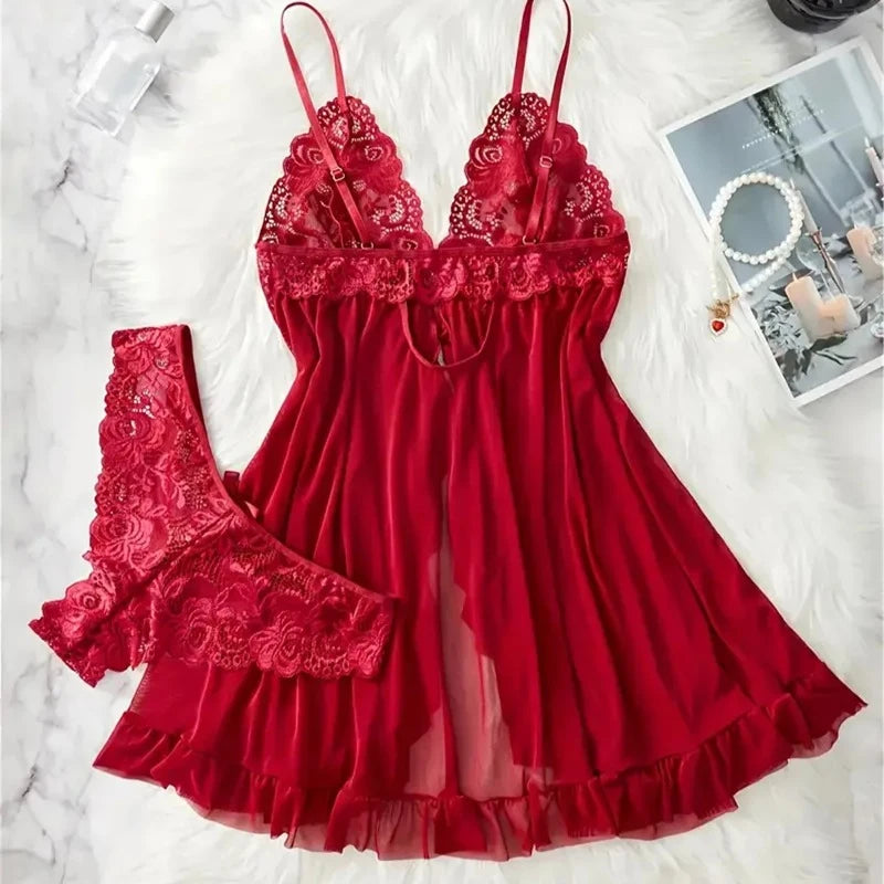 Red Lace Set