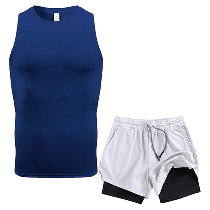Compression Double-Layer Vest Shorts Set