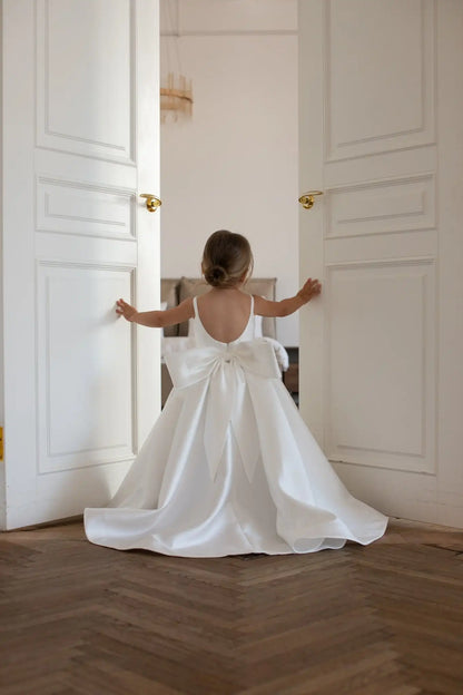 Satin A-Line Flower Girl Dress