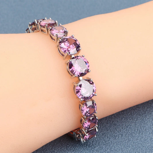 Sterling Zircon Chain Bracelet