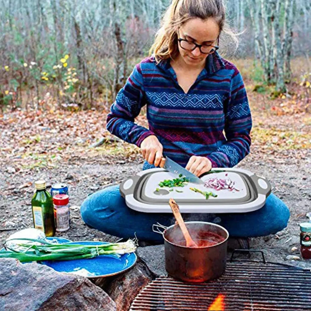 3-In-1 Folding Cutting Board