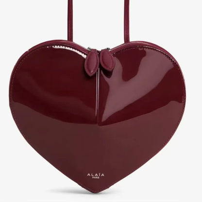 Heart-Shaped Leather Crossbody Bag
