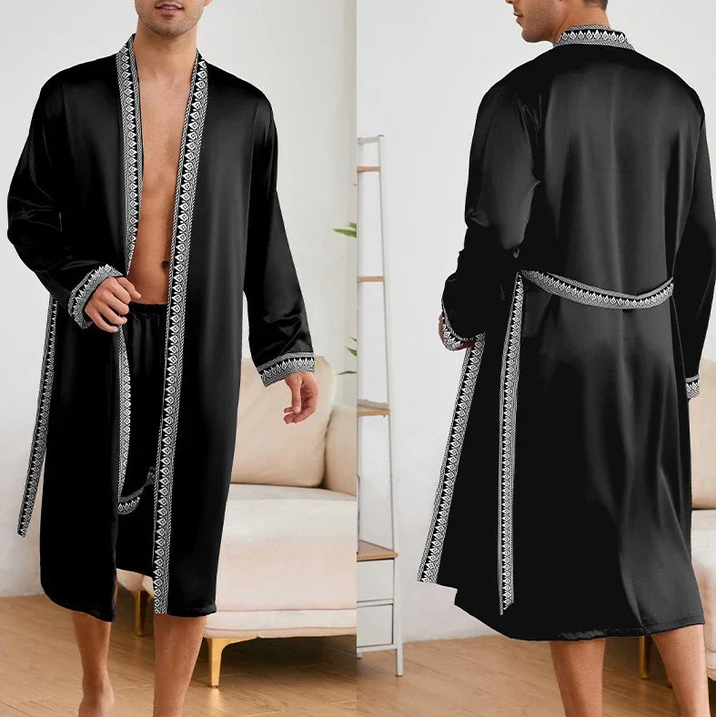 Ice Silk Pajama Robe Set