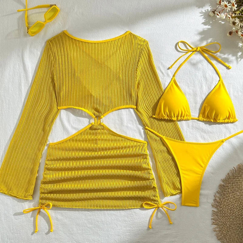Sheer Beach Bikini Set