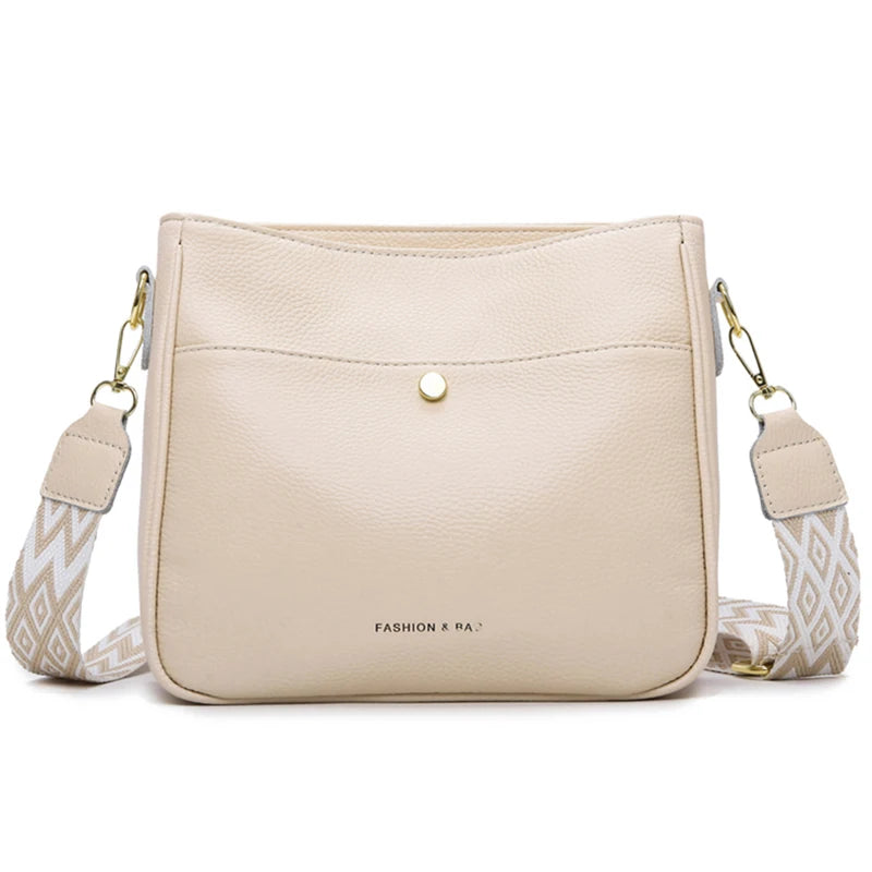 Cowhide Leather Messenger Tote