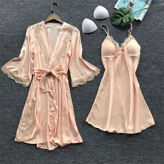 2PCS Female Lace Pajamas Set