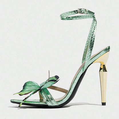 Metal Butterfly High Heels
