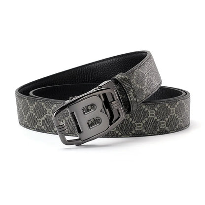 Luxury leather B buckle belt