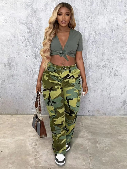 Camouflage Multi-Pocket Cargo Pants