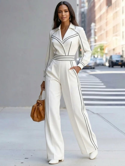 Striped Wide Jumpsuit