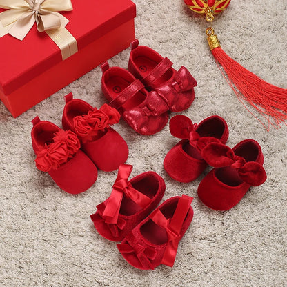 Red Fluffy Baby Princess Shoes