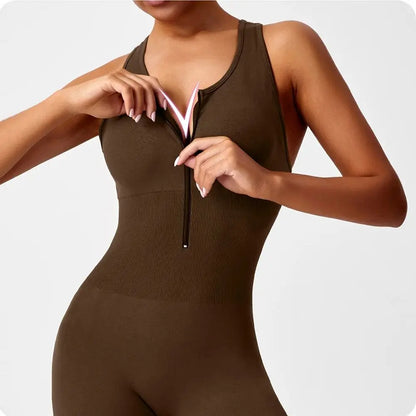 Seamless V-Back Yoga Bodysuit