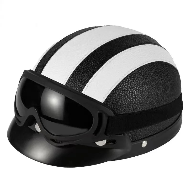 Vintage Leather Half Helmet