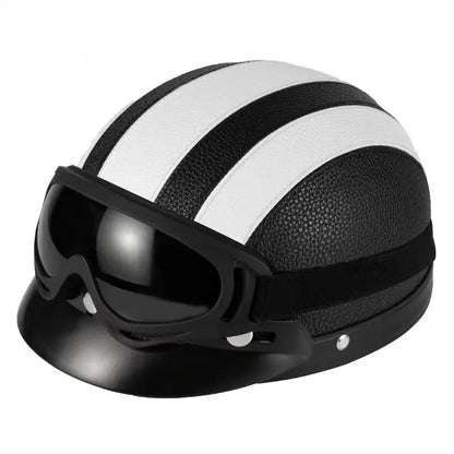 Vintage Leather Half Helmet