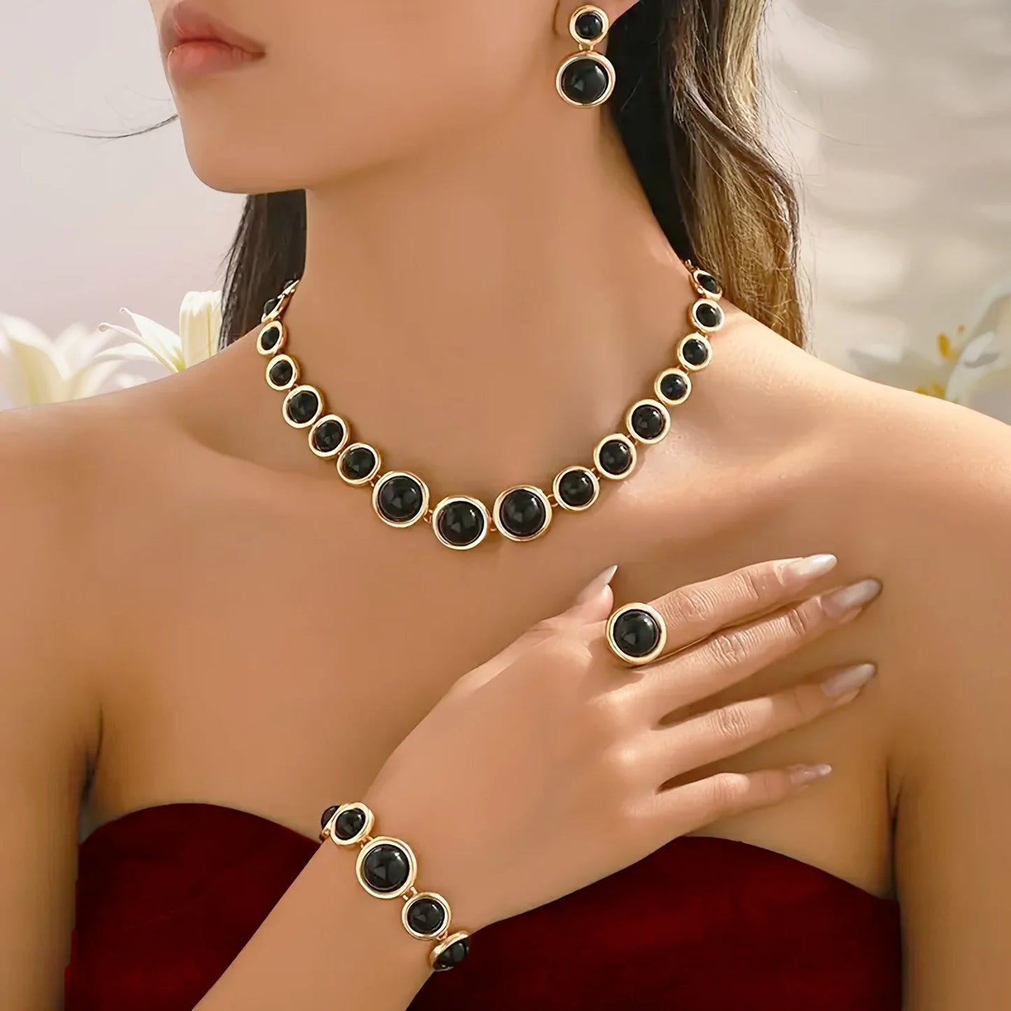Metal Sphere Jewelry Set
