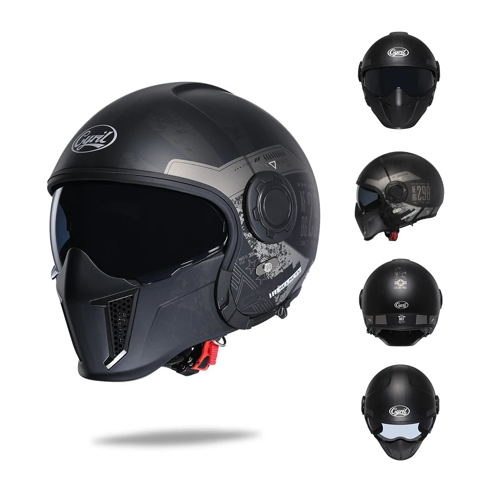 CYRIL Double-Lens Modular Open-Face Helmet