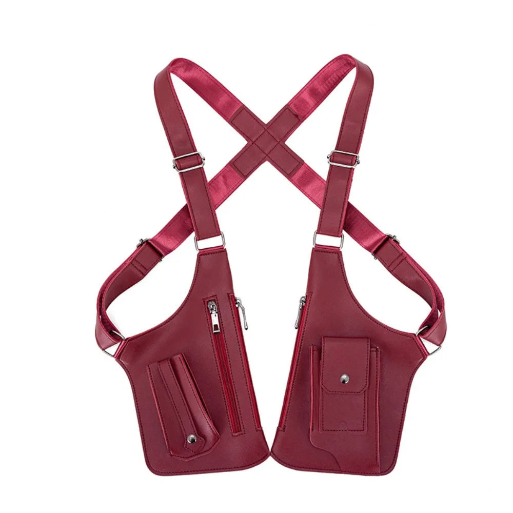 Anti-Theft PU Leather Chest Bag