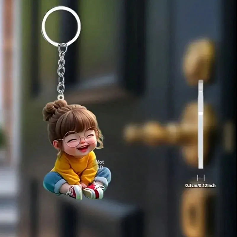 Cute Acrylic Keychain 2D Flat