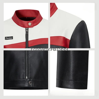 Short PU Leather Biker Jacket