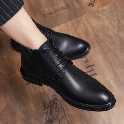 Round-Toe Zippered Ankle Boots