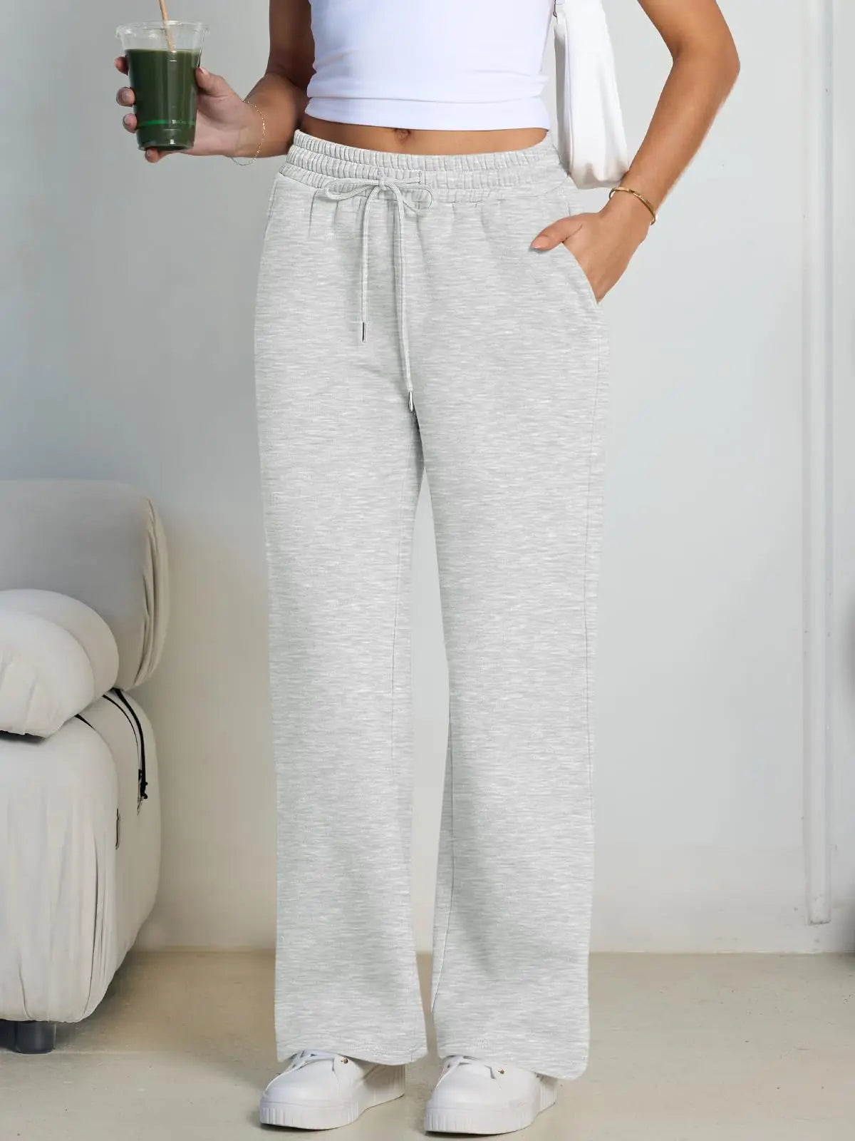 Wide-Leg Baggy Drawstring Joggers