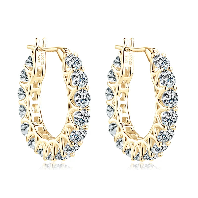 Moissanite Hoop Earrings