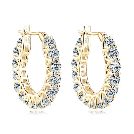 Moissanite Hoop Earrings