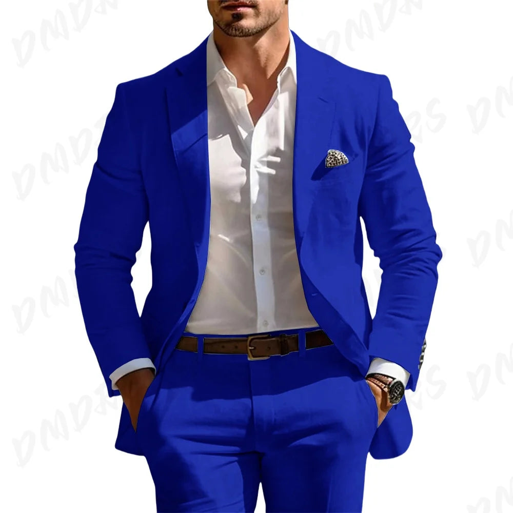 Summer Wedding Formal Solid Suit
