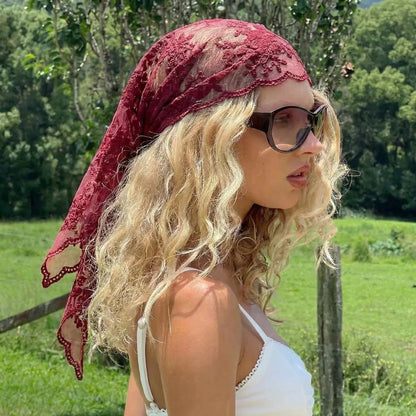 Bandana Silk Lace Scarf