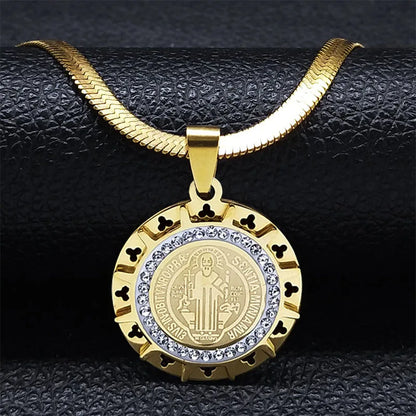 Saint benedict pendant necklace